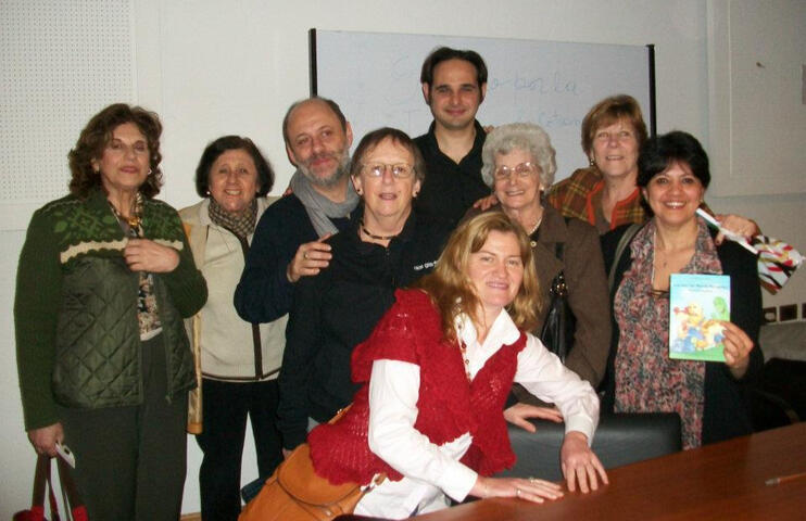 Presentación de "Los días del mundo peregrino", junto al querido Pablo Ramos y alumnas de mi taller literario.